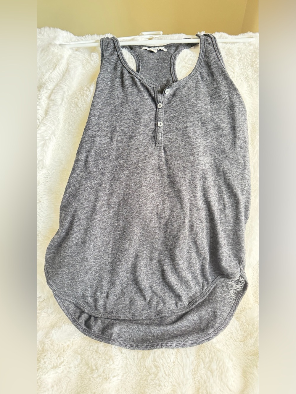 American Eagle Outfitters Gray Racerback Henley Tank S/P